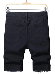 Shorts de Mezclilla para Hombre 2026, Cintura Alta, Corte Recto, Transpirables, Tejidos, Casuales de Verano, Secado Rápido, 100% Algodón - Product Image 5