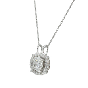 JEWELSPAARK Collier Pendentif Fleur Halo en Diamant Naturel Princesse Marquise 0,98 Cttw pour Femme, en Argent Sterling Plaqué Or, Tendance - Product Image 3