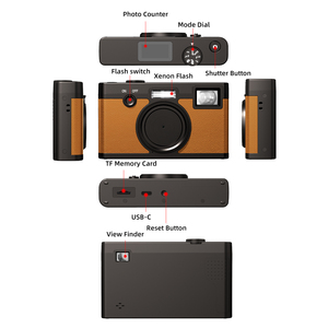 Appareil photo numérique CMOS rétro sans écran 8MP avec flash Xénon, 8 modes de filtre, appareil photo vintage pour le camping, les fêtes, les voyages, cadeau de Noël - Product Image 6