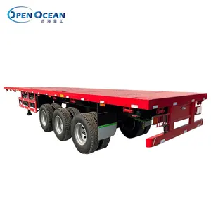 Extendable Detachable 3 Axles 40ft 40tons/60tons/80tons Cargo Shipping Flat Bed Semi Trialer For Sale