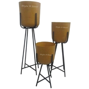 Wire Stand Planter Set Powder Coated Durable Multi-Purpose Outdoor & Indoor Floor Planter with Drainage - Product Image 3