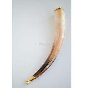 Cuerno Vikingo de Cuerno de Vaca Pulido con Correa |   Corneta de Señal Hecha a Mano - Product Image 3