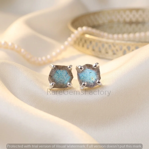 Pendientes de Labradorita Azul Flash, Plata de Ley 925, Corte Cojín, Piedra Preciosa Natural, Joyería Fina para Mujer, Venta al Por Mayor - Product Image 3