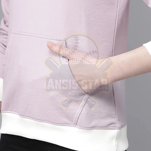 Sudadera con Capucha para Mujer, Manga Larga, Color Sólido, Tejido de Algodón Transpirable, para Otoño, con Bolsillos Delanteros Estampados, Corte Regular - Product Image 4