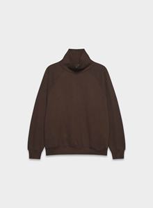 Womens Dark Brown <b>Mock</b> <b>Neck</b> Sweatshirt Premium Heavyweight Fleece Pullover Oversized Loungewear Casual Activewear <b>Top</b> - Product Image 2