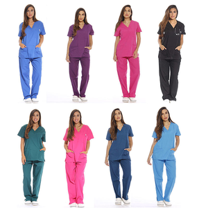 Ensemble de blouses et pantalons de travail pour femmes, col en V, orange, coton et polyester, style jogger, uniforme d'hôpital, vêtements de travail pour infirmières - Product Image 4