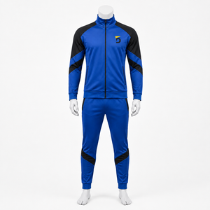 Chándal con cremallera para hombre hecho con tela deportiva cómoda y construcción flexible para entrenamientos, ejercicios y actividades al aire libre. - Product Image 1