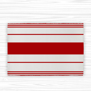 Sai Impex - Mantel Individual Antiadherente de Algodón 100% Tejido a Rayas Rojas y Blancas, Diseño Acanalado Teñido Liso, Moderno y Lavable para el Hogar - Product Image 2