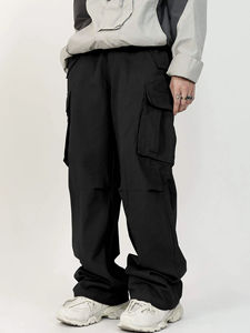 Pantalon cargo pour homme à taille élastiquée, en mélange de lin doux, léger et respirant, coupe décontractée, idéal pour l'été et la plage - Product Image 1