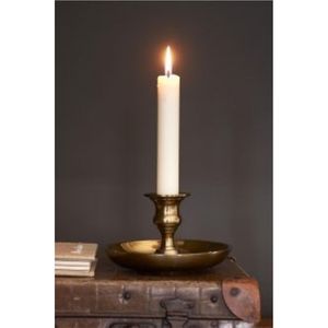 Support de bougie décoratif en alliage de zinc plaqué laiton de luxe, vente en gros, support métallique portable pour bougie conique avec plateau anti-goutte - Product Image 1