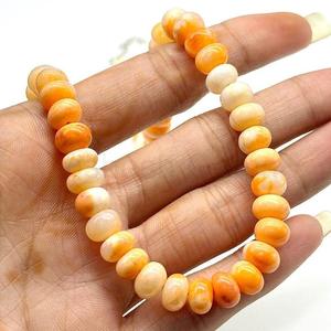Natural Orange Opal Smooth Rondelle Beaded Choker Necklace 7x8mm Candy Opal Gemstone Necklace With 925 Sterling <b>Silver</b> Jewelry - Product Image 3