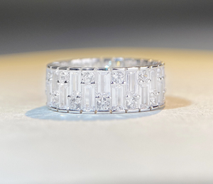 Fashion 925 Sterling <b>Silver</b> Geometric <b>Ring</b> for Unisex <b>Men</b> Women Shiny Zircon Inlay Band <b>Ring</b> Minimalist <b>Silver</b> <b>Ring</b> - Product Image 1