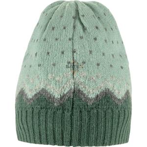 Unisex Hand Knitted Beanie Hat Green Dot Pattern Acrylic <b>Winter</b> <b>Cap</b> Adult 56-58CM Casual Style Outdoor Use - Product Image 2