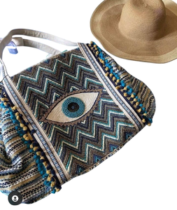 Sac à main pour femme en coton perlé fait main, idéal pour le porté épaule et les sorties décontractées, disponible au prix export. - Product Image 1