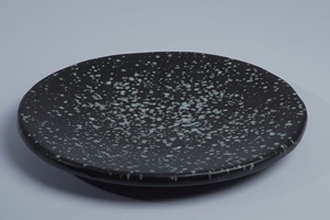 Assiette à dîner en céramique premium Japandi noire mouchetée avec glaçure réactive 26 cm, compatible lave-vaisselle, pour restaurant, hôtel, café, service de steaks - Product Image 4