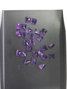 Piedras Preciosas Sueltas de Amatista Africana Natural, Corte Princesa Cuadrado de 5MM, para Joyería - Product Image 6