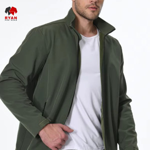 แจ็คเก็ตซอฟต์เชลล์ดีไซน์พิเศษสำหรับผู้ชาย ยี่ห้อ Ryan Pro Gear แบบซิป พร้อมโลโก้สั่งทำได้ ทรงปกติ สีพื้น - Product Image 3