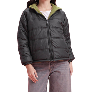 Chaqueta Acolchada Reversible Ecológica para Mujer, con Capucha, Cortavientos, Cálida, Ligera, con Capucha de Piel - Product Image 4