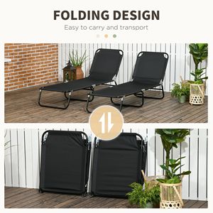 Set di 2 Sdraio Pieghevoli da Piscina con Schienale Reclinabile a 5 Livelli, Struttura in Acciaio per Prendere il Sole all'Aperto, Ideali per Spiaggia e Giardino - Product Image 5