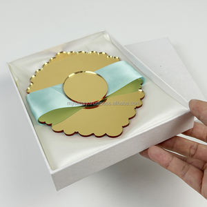 Cartes de mariage personnalisées en film acrylique doré effet miroir, vierges, créatives, pour signalisation de table, impression numérique, cartes de vœux - Product Image 3