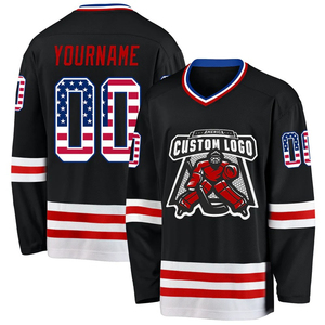 Maillots de hockey sur glace personnalisés pour hommes de haute qualité, respirants, à manches courtes, avec logo frontal, vente en gros, nouveauté - Product Image 2