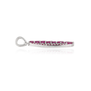 Pendentif sur mesure en argent sterling 925 avec pierres précieuses en rubis naturel de forme marquise et ronde, style goutte d'eau, pour femmes - Product Image 5
