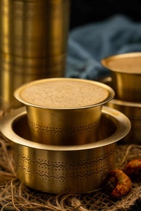 Traditional Chinese Brass Coffee Dabara Set Metal <b>Drinkware</b> with Decorative Pattern - Product Image 3