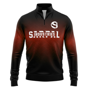 Sudadera de hombre con cremallera de 1/4, degradado negro y rojo, para entrenamiento de fútbol, top de chándal de manga larga, venta al por mayor - Product Image 1