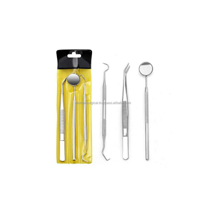 Juego de 3 Herramientas Dentales, Incluye Espejo con Mango, Acero Inoxidable, Instrumento Manual para Limpieza Dental, Instrumentos Quirúrgicos Básicos - Product Image 1