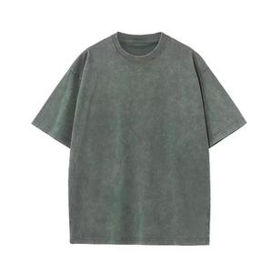 T-shirt à manches courtes pour homme, vert menthe, coupe ample, couleur unie, col rond, jersey tricoté décontracté, longueur normale, 100% coton - Product Image 4