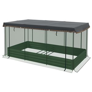 Fioriera in Metallo Zincato Stile Classico, Protezione per Piante Verdi, Ombreggiatura e Gabbia per Fiori e Ortaggi, Letto Rialzato da Giardino - Product Image 1