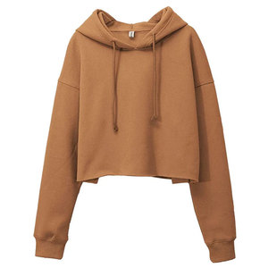 Sudadera Corta para Mujer al por Mayor, Negra Sólida, Manga Larga, Casual, 100% Algodón Tejido, Transpirable, Ecológica, con Logo Frontal, para Invierno - Product Image 2