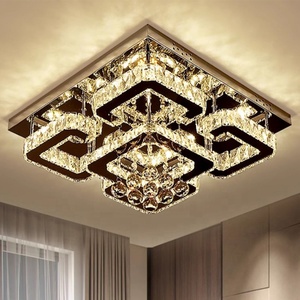 Luxury Villa Decoration <strong>Crystal</strong> <strong>Ceiling</strong> Lamp Modern <strong>Led</strong> Hotel Lobby Remote Control Rectangular Flush Mount <strong>Light</strong> - Product Image 2