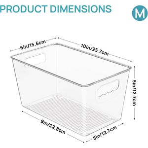 Boîtes de rangement transparentes pour réfrigérateur, lot de 6, avec poignées, pour garde-manger, armoire, comptoirs de cuisine - Product Image 2