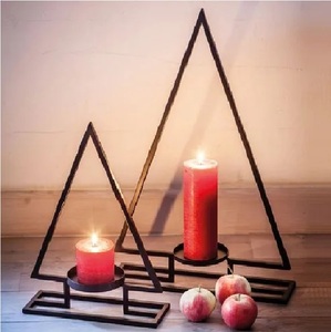 Golden Reindeer Antler <b>Tea</b> Light Holder Set for Christmas Home Decoration Brass <b>Candle</b> Stand with Three Burners Heat Resistant - Product Image 3