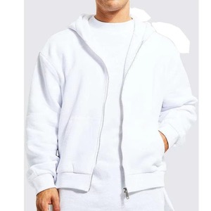 Sweat à capuche en coton surdimensionné de haute qualité avec double fermeture éclair, coupe courte personnalisée, fermeture éclair intégrale, sweat à capuche épais vierge - Product Image 4