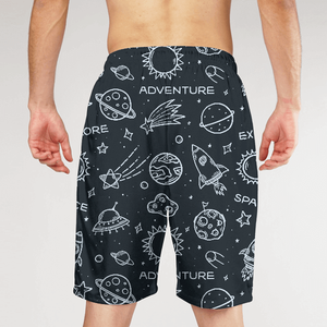 Pantalones Cortos Deportivos para Hombre con Estampado de Mancuernas, Cintura Elástica, Transpirables, para Fitness y Entrenamiento, Diseño en Blanco y Negro - Product Image 4