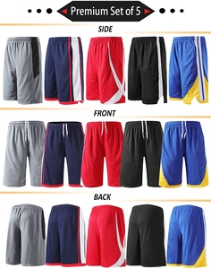 Short de basket-ball en maille pour hommes, vente en gros, été, haute qualité, luxe, polyester, personnalisé, blanc, uni, nouvelle collection 2022 - Product Image 5