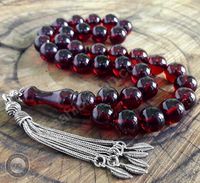 Perles de Zikr rondes en résine rouge de luxe, faites à la main, écologiques, avec logo et emballage personnalisés pour les fournitures de fête multi-occasions