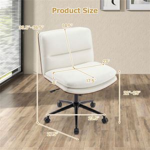 Chaise de bureau exécutive en maille blanche sans accoudoirs, dossier incurvé, assise large, pivotante à 360 degrés et basculante - Product Image 2
