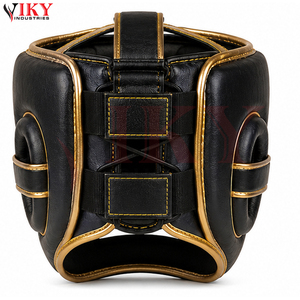 Protège-tête noir doré en cuir PU souple, léger et sûr, parfait pour tous les niveaux de boxe, protège-bouche confortable et large - Product Image 4