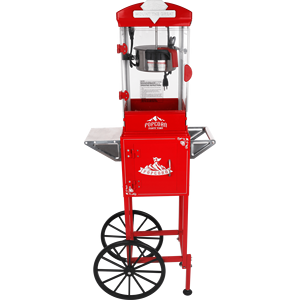 Chariot à popcorn avec roues, machine à popcorn de 10 oz, rouge, comprend 3 cuillères en plastique pour le home cinéma - Product Image 4