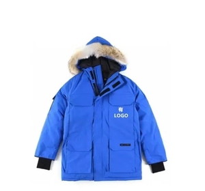 Custom Logo Winter Parka Jacket, Unisex Hooded Padded <b>Coat</b> with Faux <b>Fur</b> Trim, Warm Outdoor Jacket <b>for</b> <b>Men</b> Women OEM Wholesale - Product Image 1