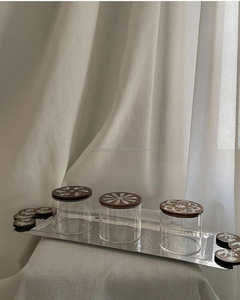 Caja de dulces acrílica con tapa de madera y madreperla creativa con mango de madera para Ramadan Eid United Trade World - Product Image 2