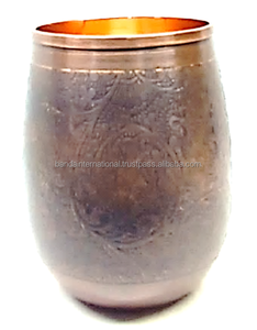 Vaso de Cobre Puro Grabado con Acabado Pulido para Beber y Uso en la Cocina, Vaso de Cobre Antiderrames - Product Image 2