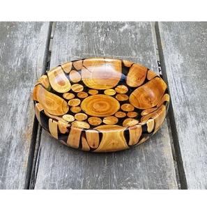 Bol à salade en bois de manguier et résine, design classique, écologique, pour la maison, l'hôtel, le restaurant, cadeau d'affaires, bol à fruits, décoration intérieure - Product Image 3