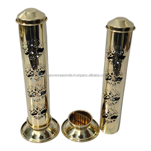 Brass Dhoop Incense Tower Burner Lid Traditional Loban Bakhoor Holder Metal <b>Decorative</b> Stand Home Temple Summer Spring - Product Image 1