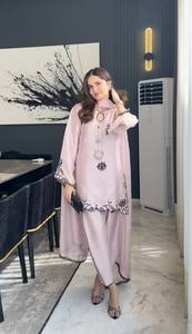 Robe midi ample en rayonne rose, traditionnelle indienne et pakistanaise, pour femmes, avec broderie, tenue décontractée - Product Image 6