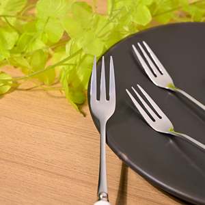Timeless Serene Mini Metal Dessert <b>Forks</b> Eco-Friendly Lavender Printed Set of 4 for Home & Camping-PC Dinner & Fruit <b>Forks</b> - Product Image 4
