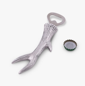ที่เปิดขวดไวน์อะลูมิเนียมทำมือรักษ์โลก ยี่ห้อ Antler Branch สีเงิน ของตกแต่งบ้านสไตล์ชนบท อุปกรณ์ครัว ของตกแต่งบ้านที่ไม่เหมือนใคร - Product Image 1